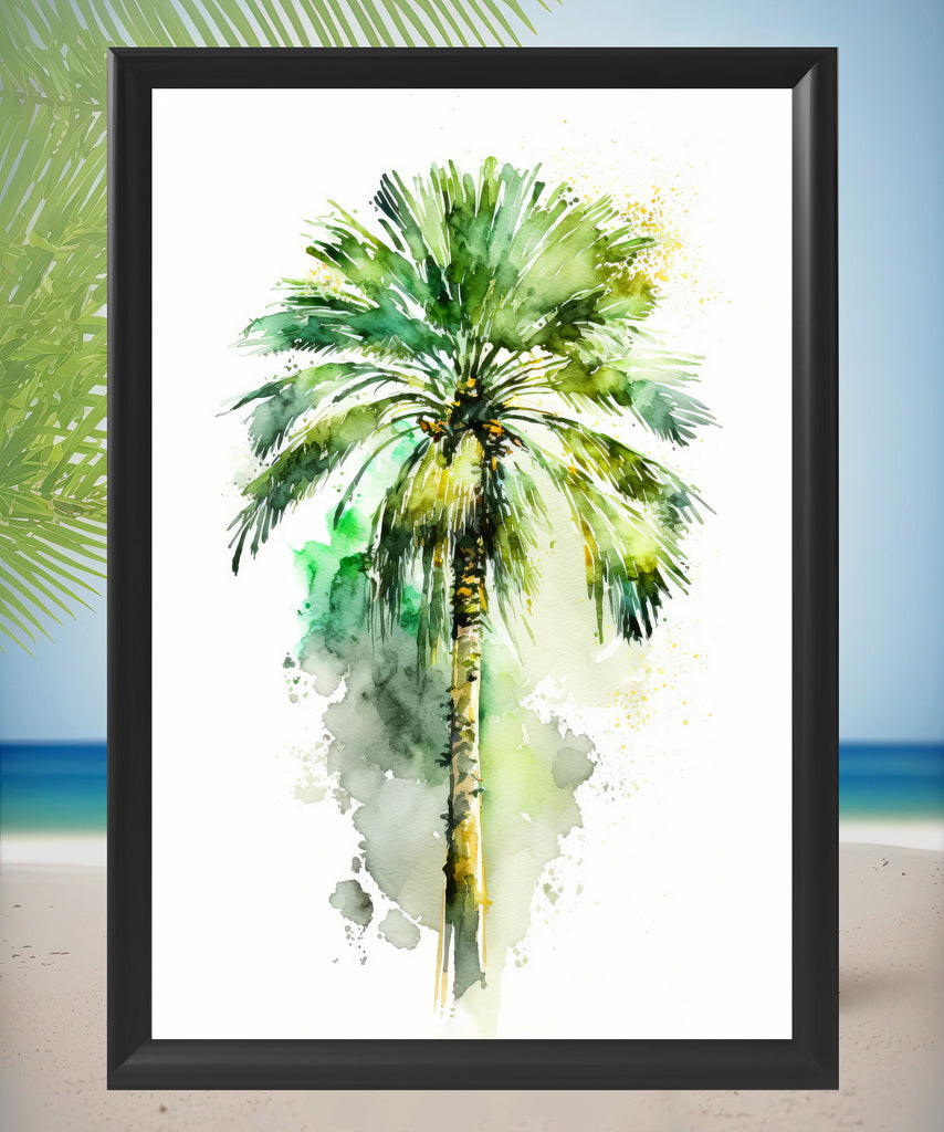 Palm Tree Fronds Botanical Art Prints Coastal Wall Art Watercolor Nature Inspired Island Summer Gift Beach House Decor