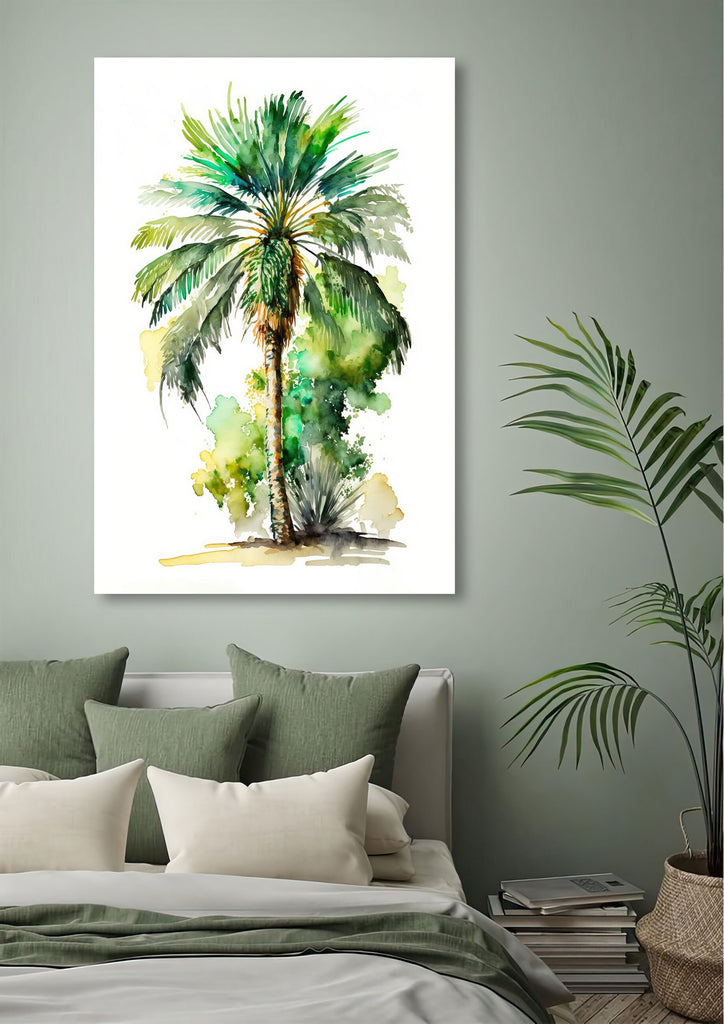 Palm Tree Fronds Botanical Art Prints Coastal Wall Art Watercolor Nature Inspired Island Summer Gift Beach House Decor