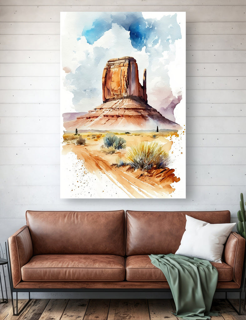 Monument Valley Print Arizona Sonoran Art Watercolor Desert Southwest Wall Art Boho Wall decor Gift Southwestern Decor