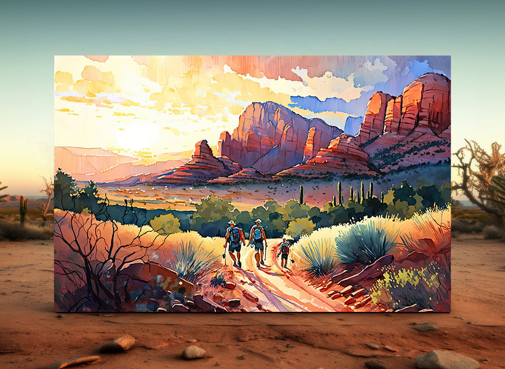 Watercolor Sedona Print Arizona Sunset Art Boho Wall Decor Southwest Wall Art Landscape Sonoran Art Gift Desert Home Western Decor