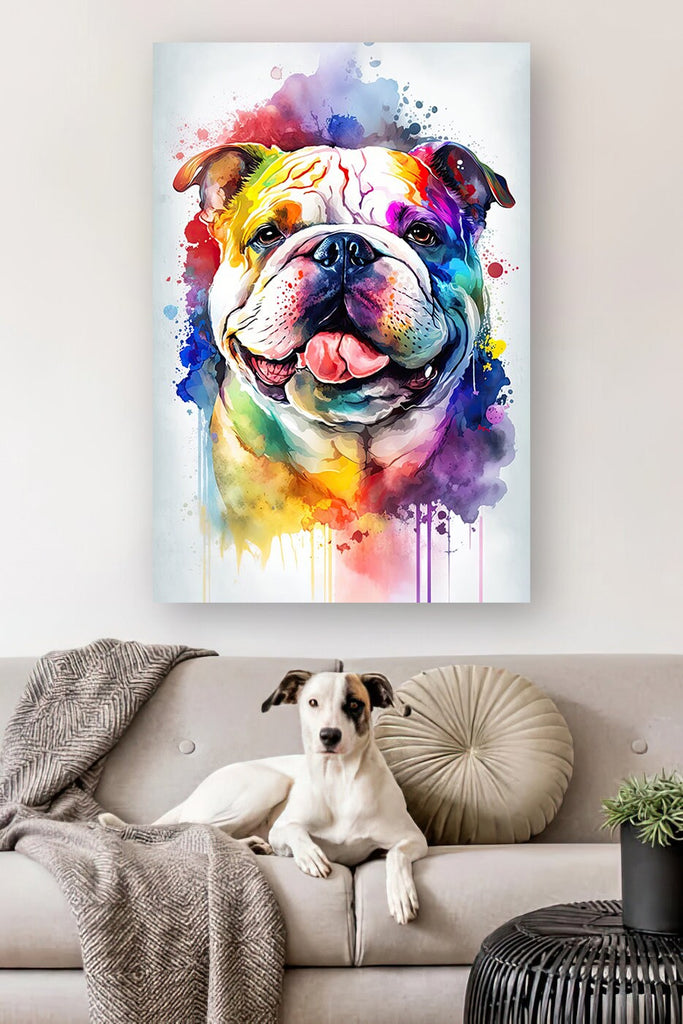 English Bulldog Art Pet Portrait Print Cute Pet Keepsake Dog Wall Art Gift For Pet Lovers Dog Portrait Decor