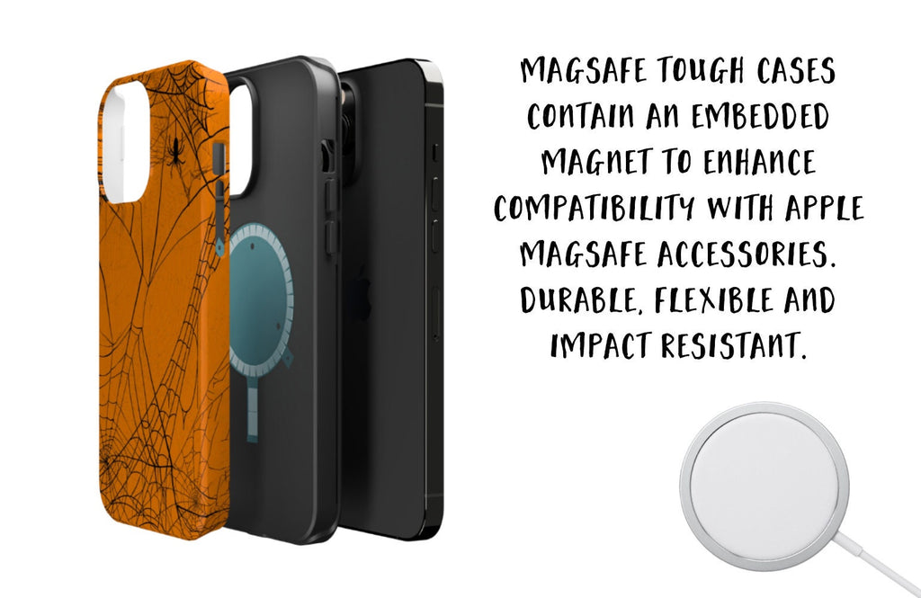 Spooky Spider Web Phone Case, Halloween Samsung and iPhone 14 13 12 11 Pro XR Case, Spooky Hard Tough Phone Cover