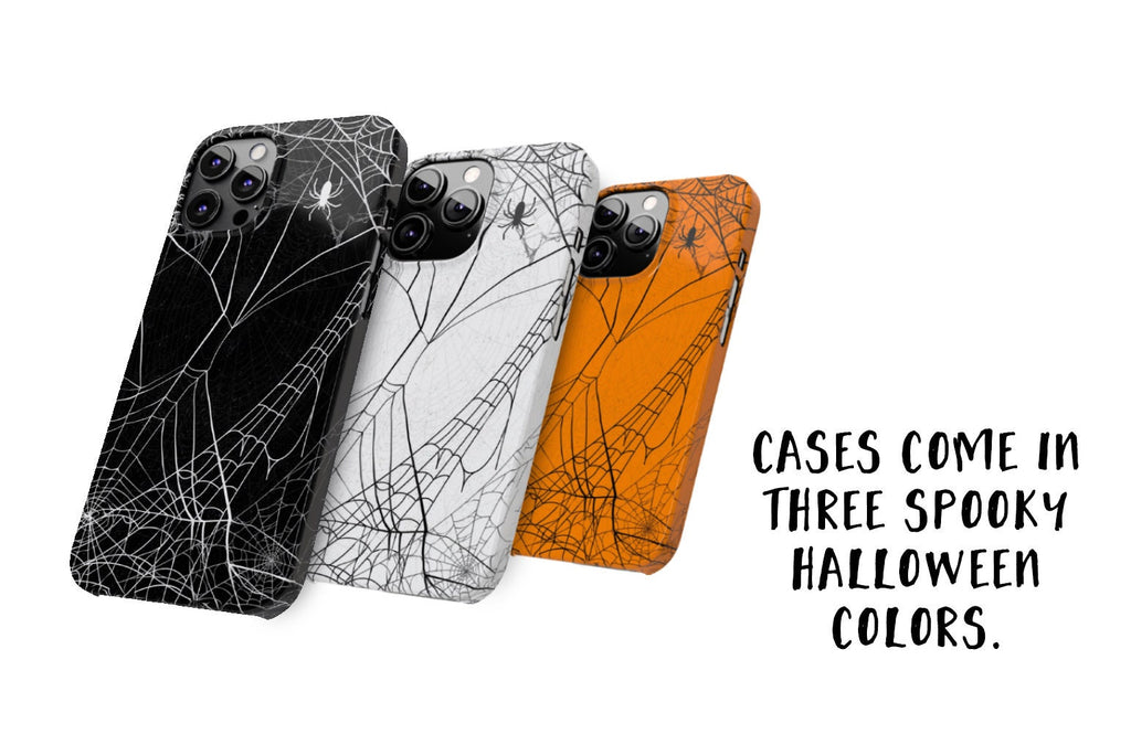 Spooky Spider Web Phone Case, Halloween Samsung and iPhone 14 13 12 11 Pro XR Case, Spooky Hard Tough Phone Cover
