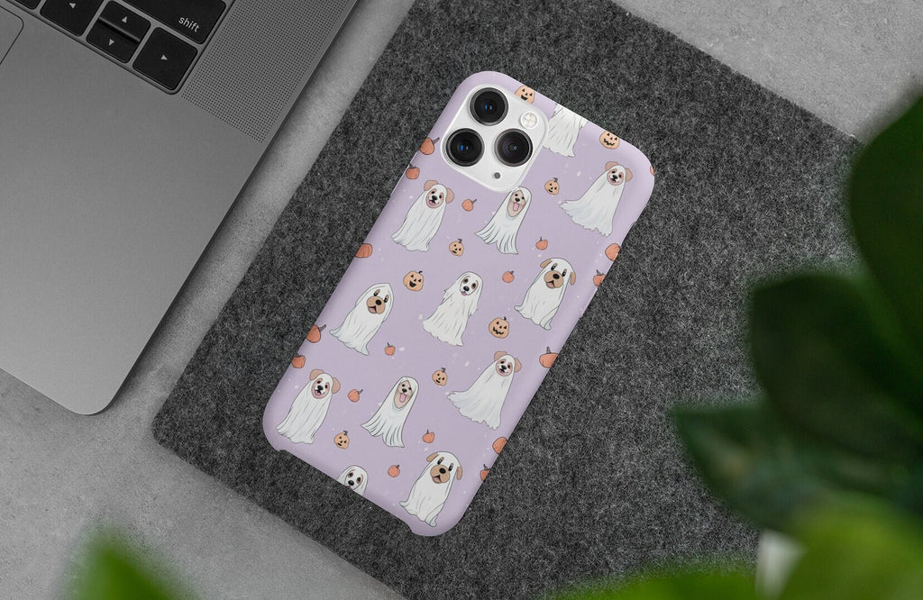 Ghost Dogs Halloween Phone Case, iPhone 14 13 12 11 Pro XR Case, Spooky Cute iPhone Hard Tough Cover, Dog Lover Gift
