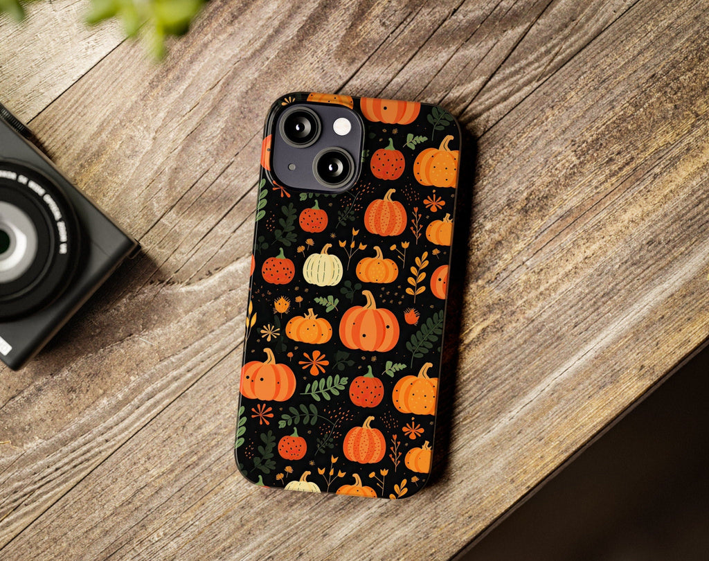 Halloween Pumpkins Phone Case, Autumn Fall iPhone 14 13 12 11 Pro XR Case, Seasonal iPhone Hard Tough Cover, Fall Lover Gift