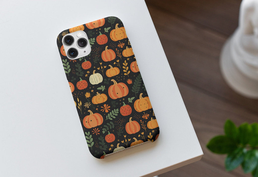 Halloween Pumpkins Phone Case, Autumn Fall iPhone 14 13 12 11 Pro XR Case, Seasonal iPhone Hard Tough Cover, Fall Lover Gift