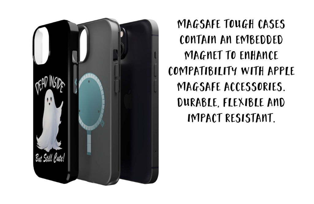 Ghost Halloween Phone Case, Spooky Kawaii iPhone 14 13 12 11 Pro XR Case, Cute Dead Inside Hard Tough Cover Funny Gift