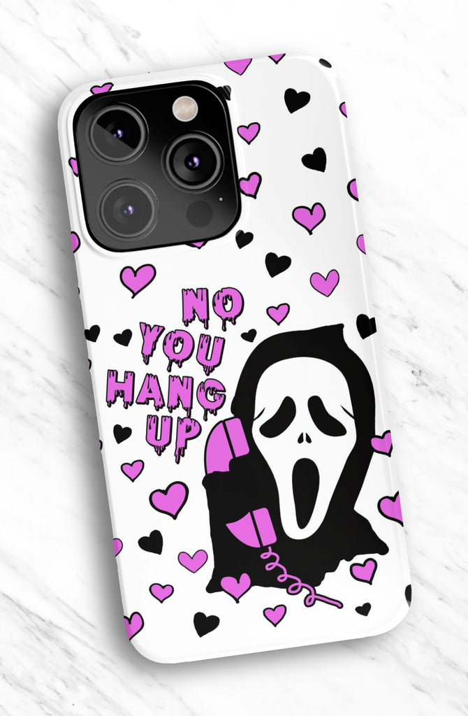 Scream Ghostface No You Hang Horror iPhone Case 14 13 12 11 Pro XR, Spooky Halloween Hard Tough Cover, Funny Scary Movie Gift
