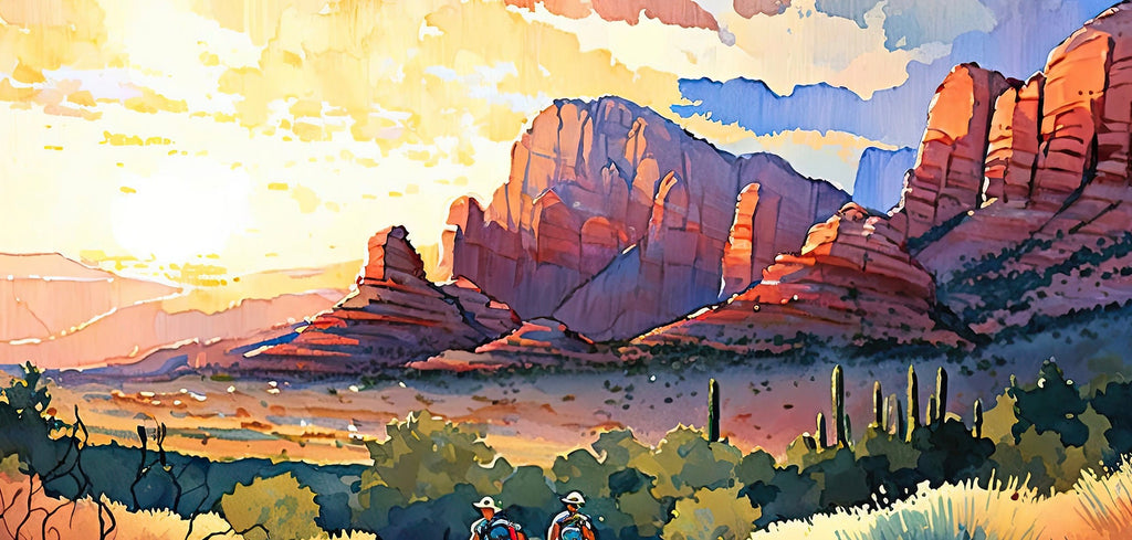 Watercolor Sedona Print Arizona Sunset Art Boho Wall Decor Southwest Wall Art Landscape Sonoran Art Gift Desert Home Western Decor