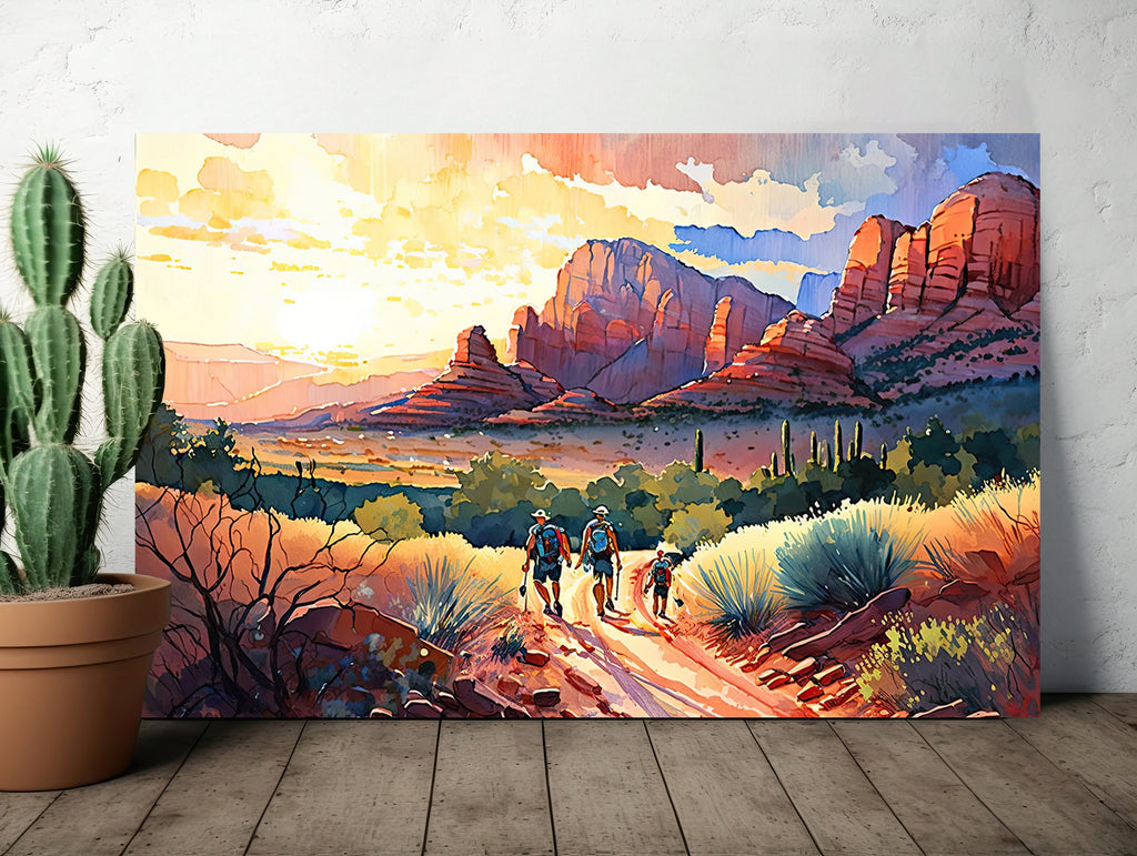 Watercolor Sedona Print Arizona Sunset Art Boho Wall Decor Southwest Wall Art Landscape Sonoran Art Gift Desert Home Western Decor