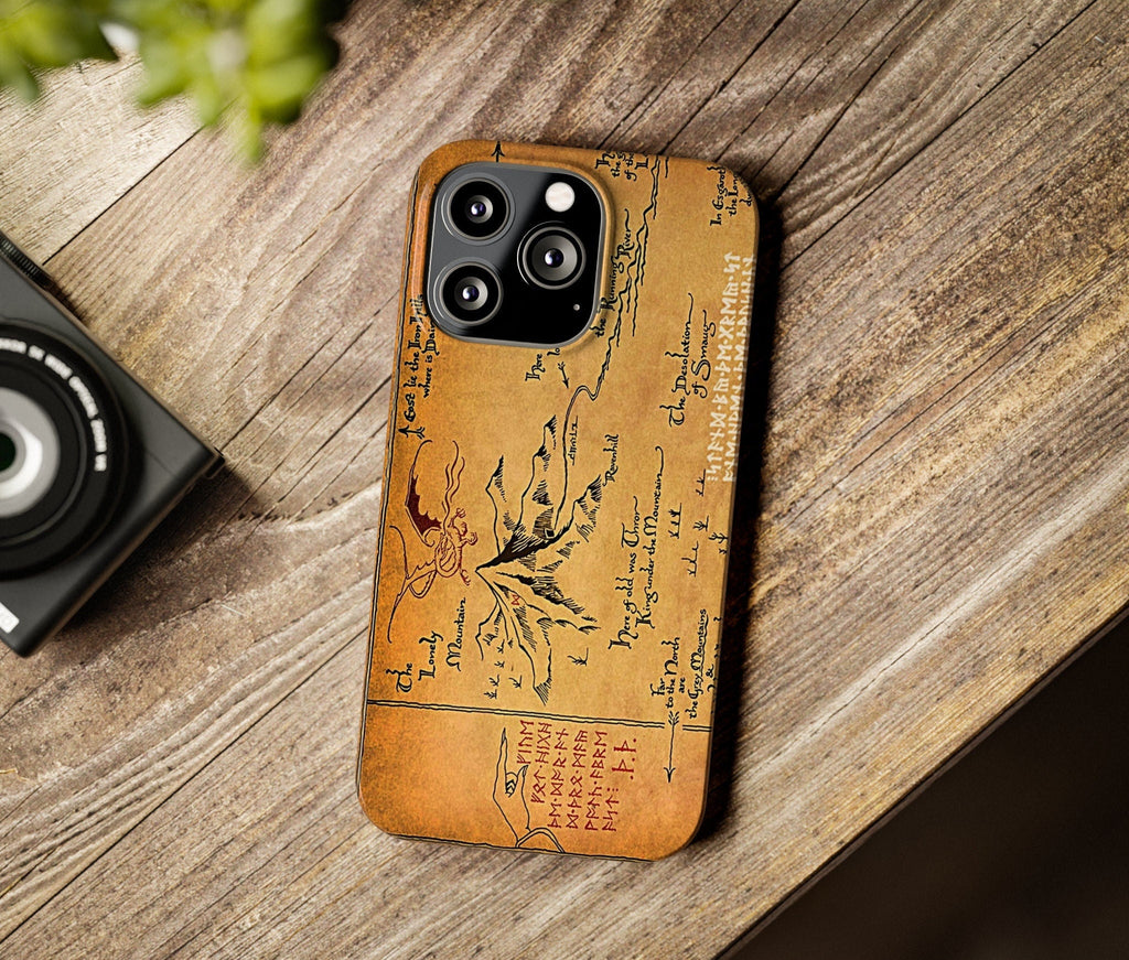 Hobbit Map Lord of the Rings iPhone Case 14 13 12 11 Pro XR, LOTR Middle Earth Hard Tough Cover, Tolkien Fantasy Gift