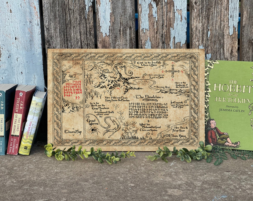 Thorin's Map Hobbit Art Print Lord of the Rings Middle Earth Wall Art Tolkien Gifts Fantasy Home Decor