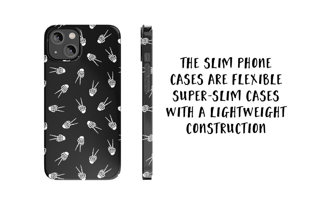 Halloween Skeleton iPhone Case 14 13 12 11 Pro XR, Spooky Cute Goth Hard Tough Protective Cover Case