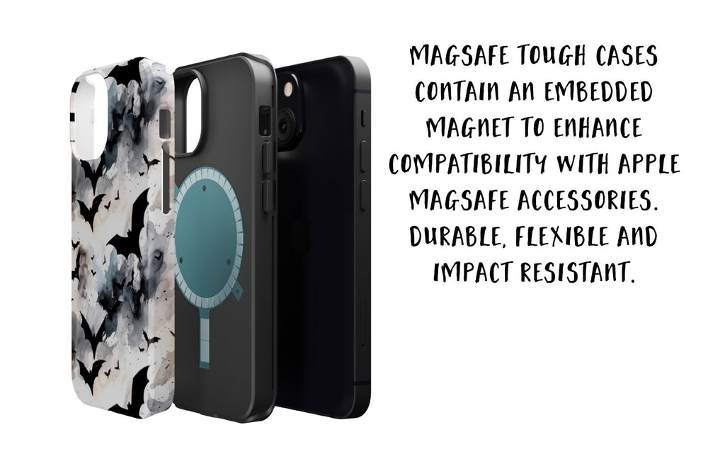 Halloween Spooky Bats iPhone Case 14 13 12 11 Pro XR, Hard Tough Protective Cover Case