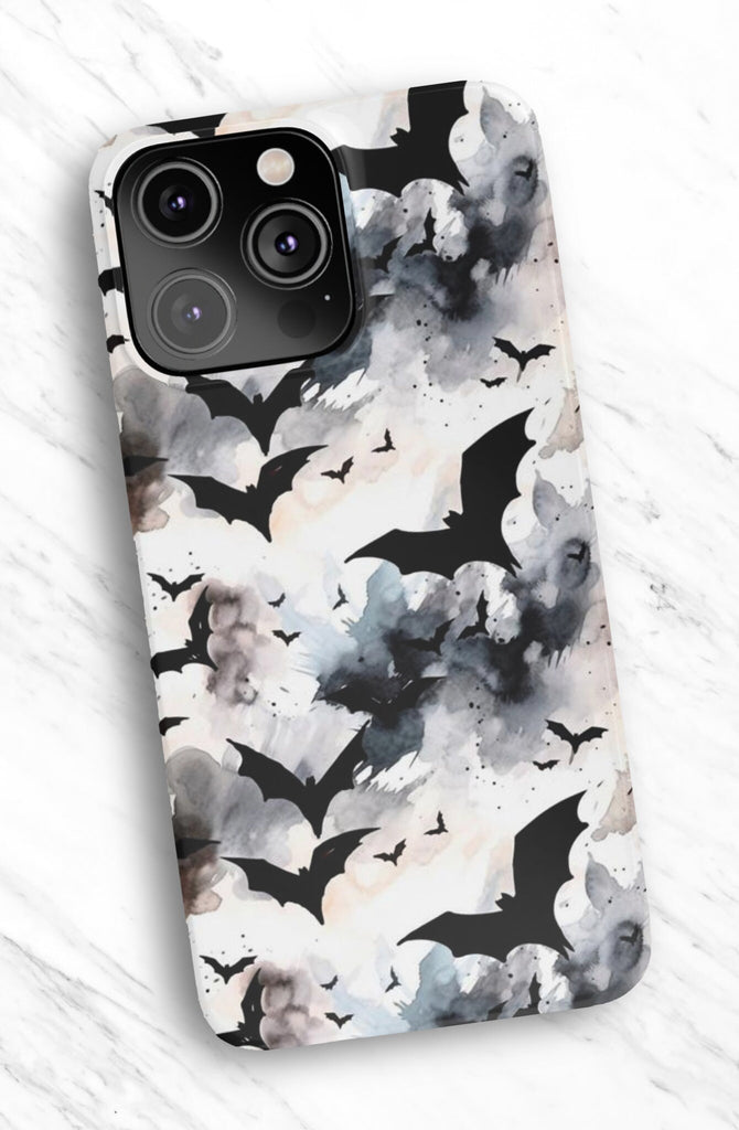 Halloween Spooky Bats iPhone Case 14 13 12 11 Pro XR, Hard Tough Protective Cover Case