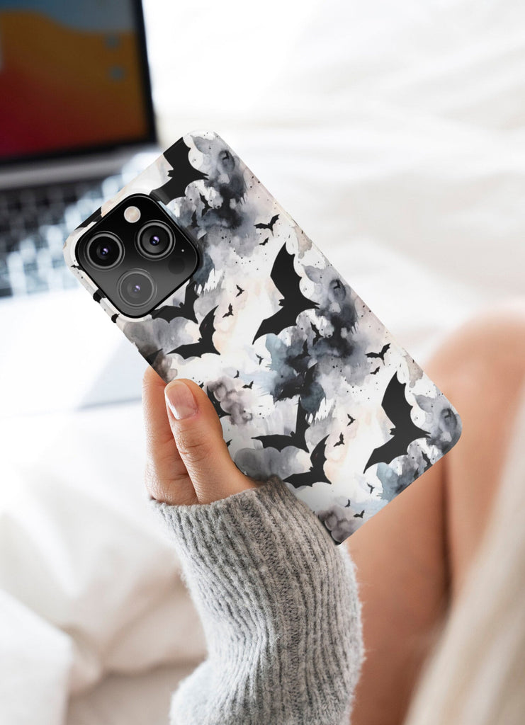 Halloween Spooky Bats iPhone Case 14 13 12 11 Pro XR, Hard Tough Protective Cover Case