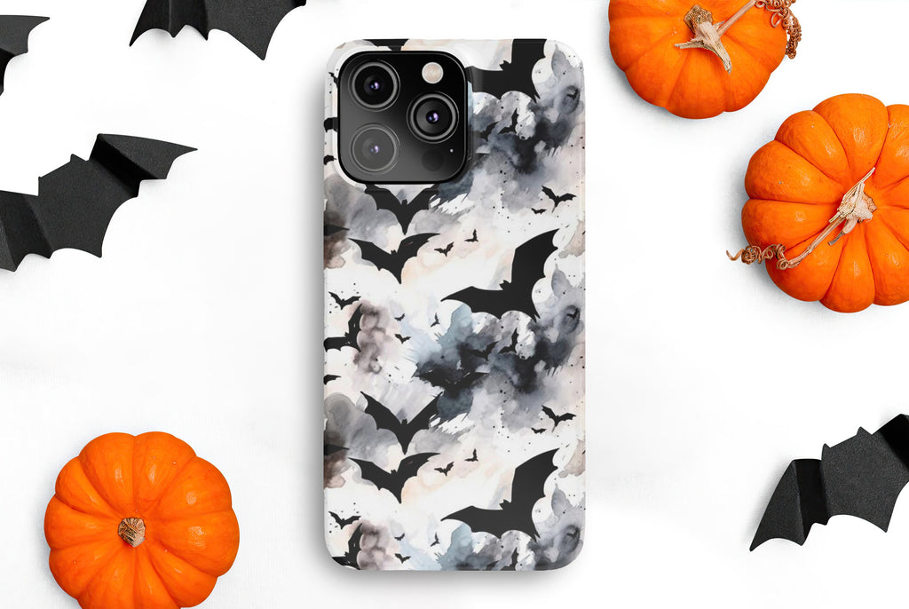 Halloween Spooky Bats iPhone Case 14 13 12 11 Pro XR, Hard Tough Protective Cover Case