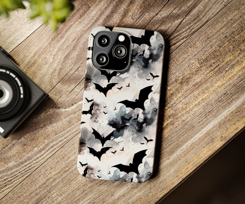 Halloween Spooky Bats iPhone Case 14 13 12 11 Pro XR, Hard Tough Protective Cover Case