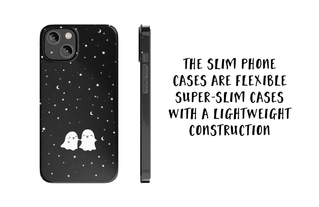 Halloween Kawaii Ghost iPhone Case 14 13 12 11 Pro XR, Spooky Cute Hard Tough Protective Cover Case