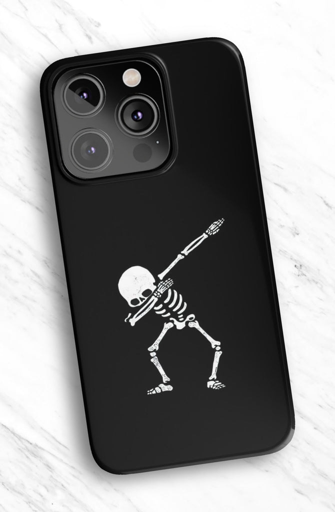 Halloween Skeleton iPhone Case 14 13 12 11 Pro XR, Spooky Cute Goth Hard Tough Protective Cover Case