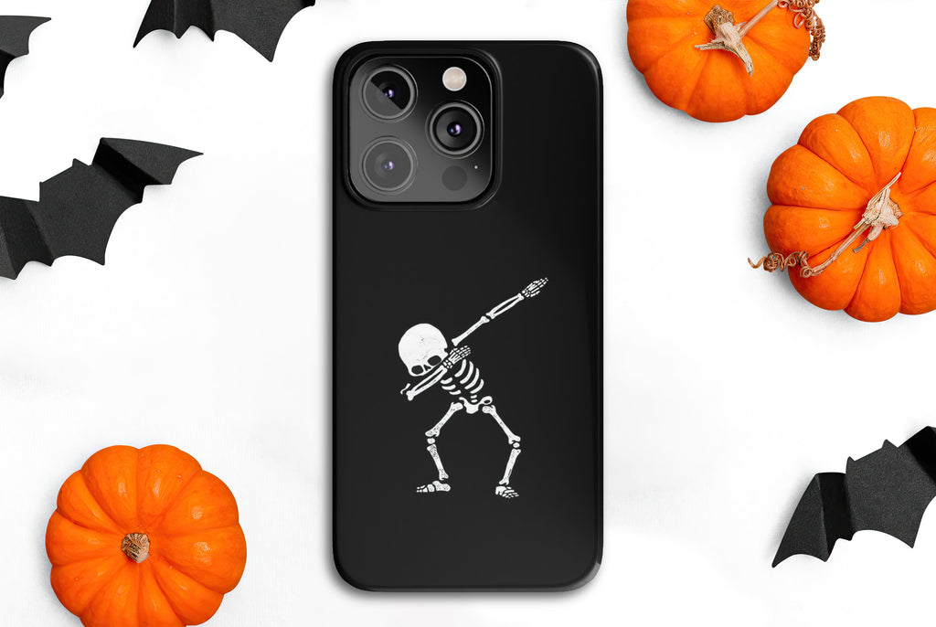 Halloween Skeleton iPhone Case 14 13 12 11 Pro XR, Spooky Cute Goth Hard Tough Protective Cover Case