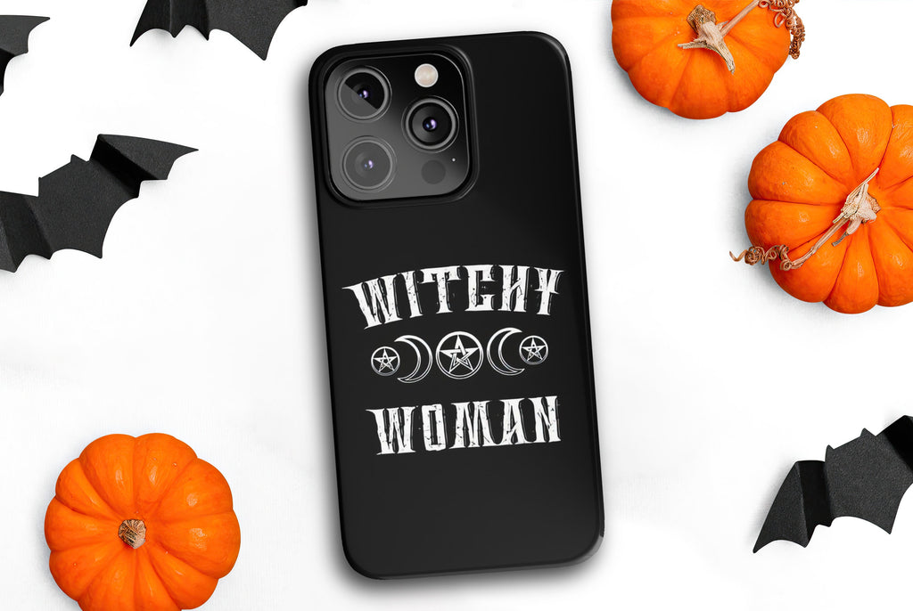 Halloween Witchy Spooky Cute iPhone Case 14 13 12 11 Pro XR, Gothic Hard Tough Protective Cover Case