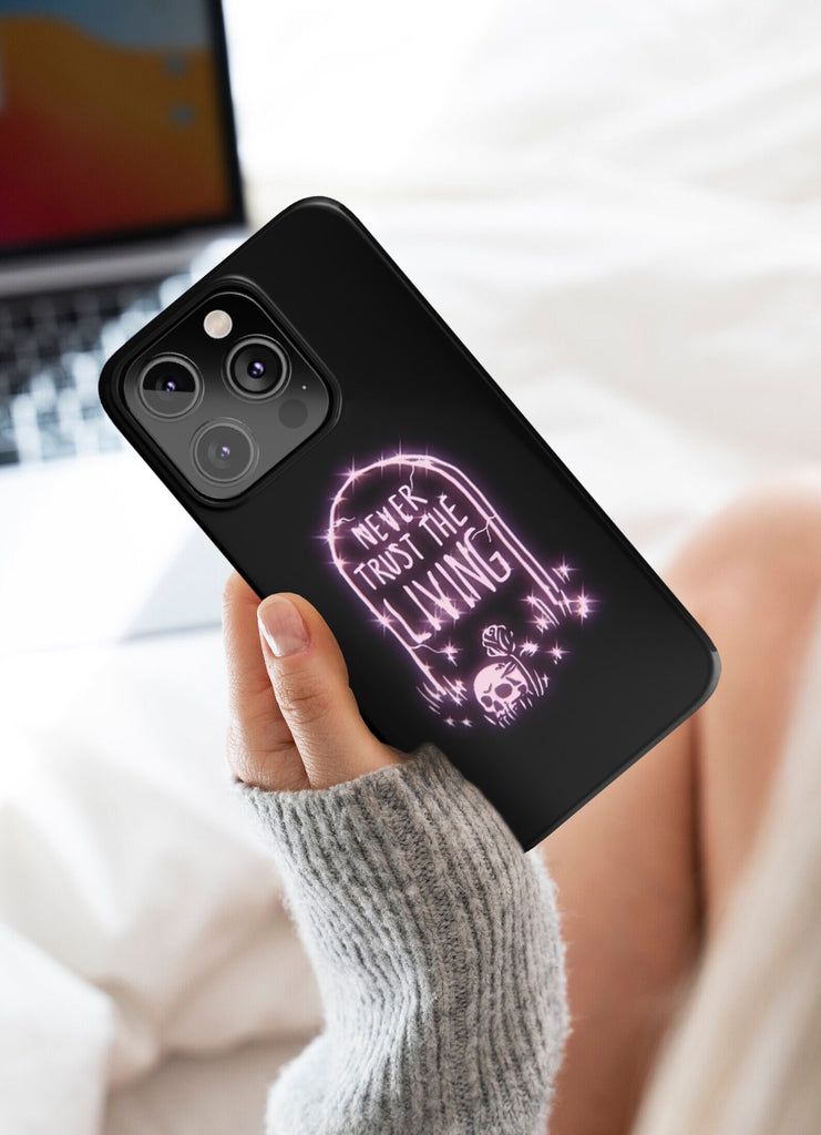 Halloween Grave iPhone Case 14 13 12 11 Pro XR, Funny Goth Spooky Hard Tough Protective Cover Case