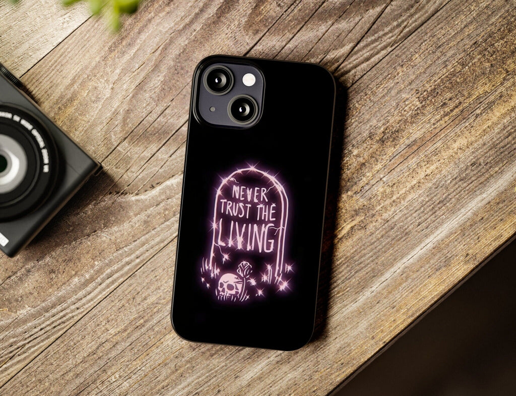 Halloween Grave iPhone Case 14 13 12 11 Pro XR, Funny Goth Spooky Hard Tough Protective Cover Case