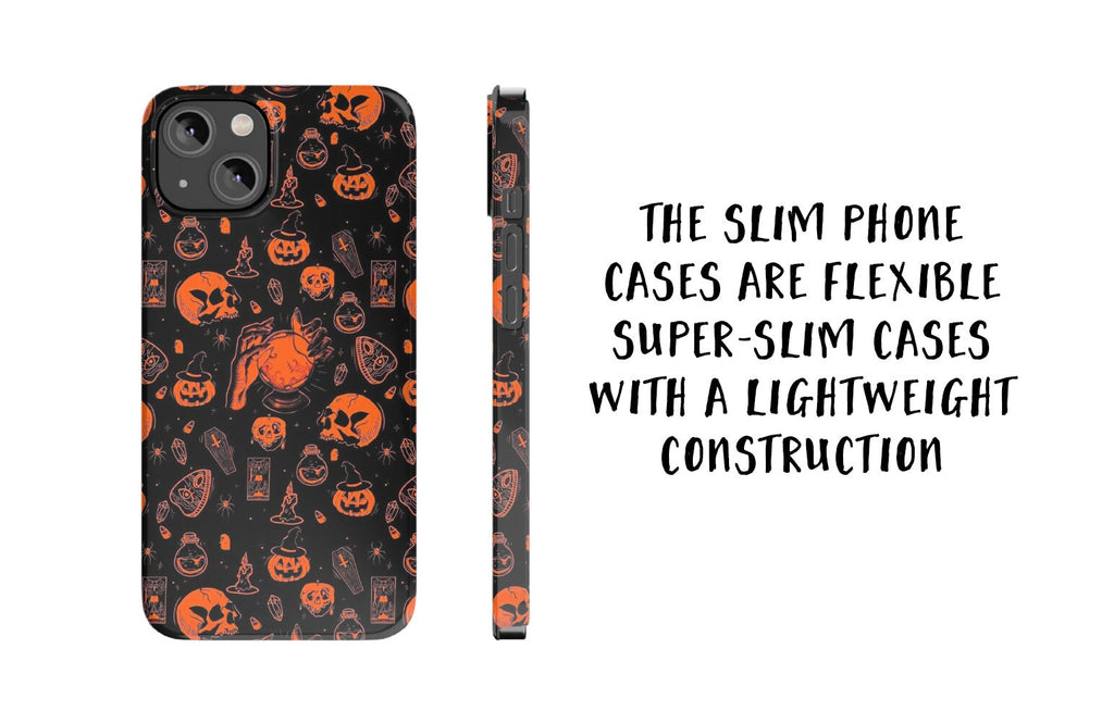 Halloween Witchy Spooky iPhone Case 14 13 12 11 Pro XR, Magic Wizard Hard Tough Protective Cover Case