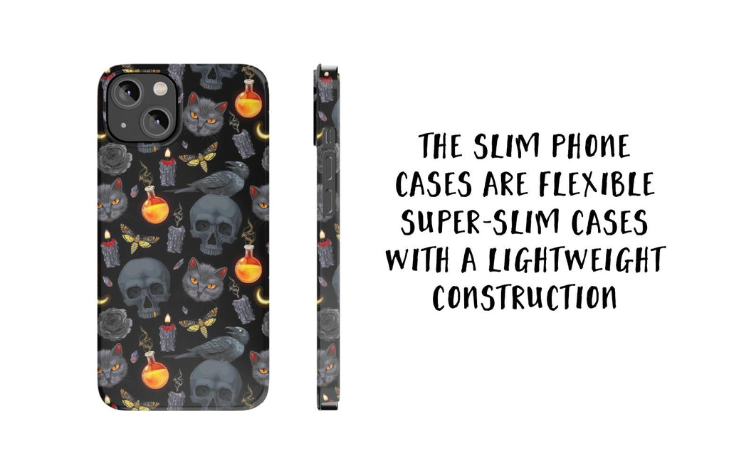 Halloween Witchy Spooky iPhone Case 14 13 12 11 Pro XR, Magic Wizard Hard Tough Protective Cover Case