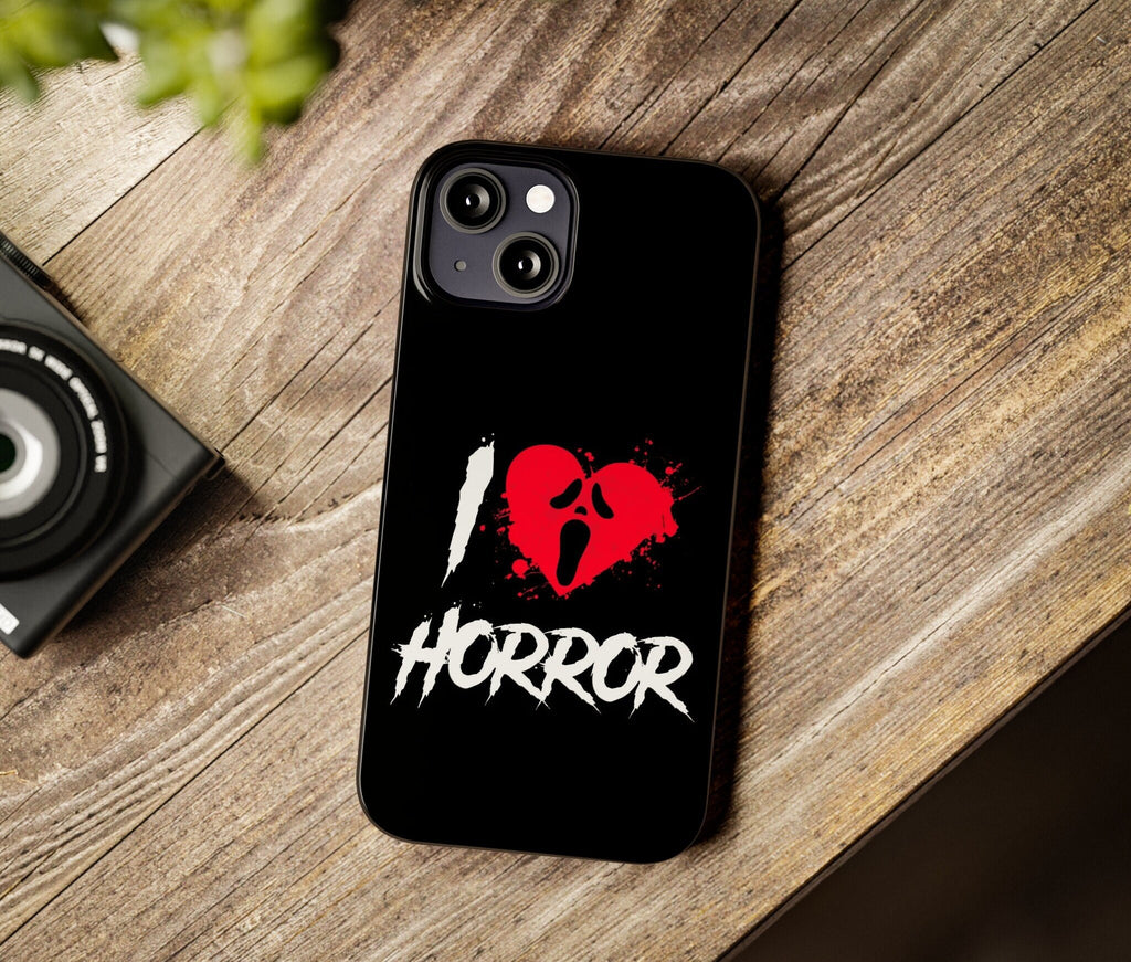 Scream Ghostface Horror iPhone Case 14 13 12 11 Pro XR, Halloween Spooky Scary Movie Hard Tough Cover