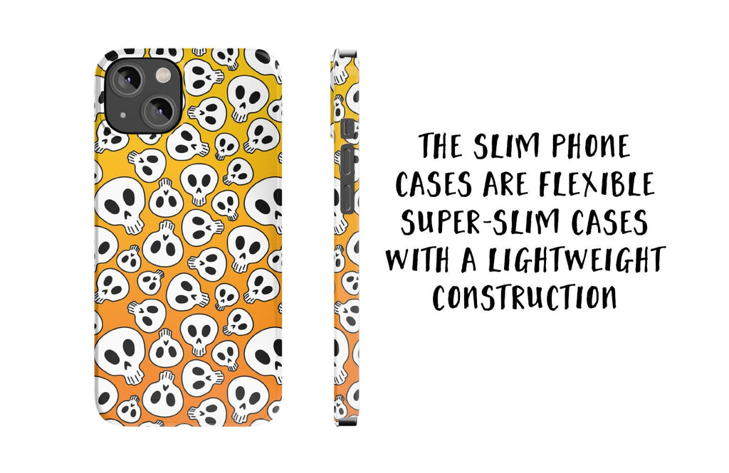 Halloween Spooky Skeleton Skulls iPhone Case 14 13 12 11 Pro XR, Seasonal Hard Tough Cover
