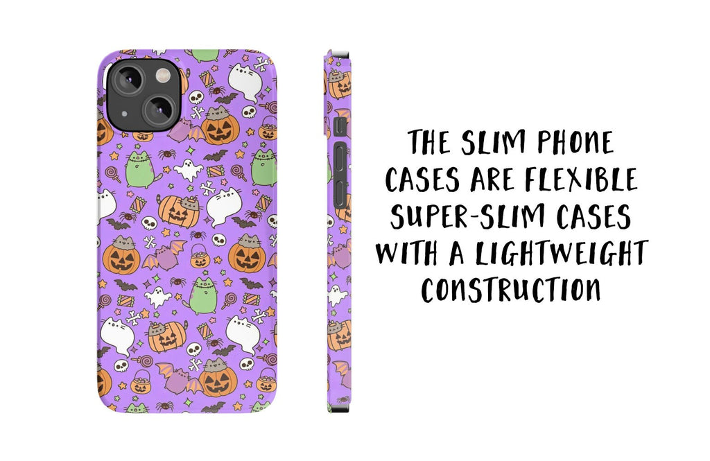 Halloween Kawaii Cat iPhone Case 14 13 12 11 Pro XR, Spooky Cute Hard Protective Cover Case