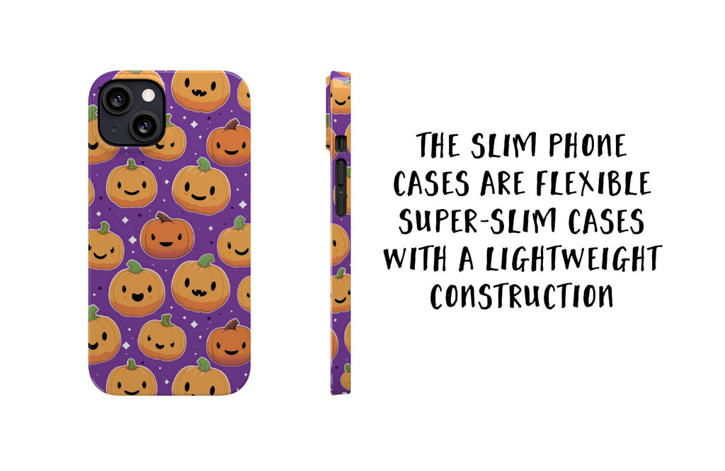 Jack o Lantern Pumpkins Kawaii Halloween iPhone Case, 14 Pro 13 12 11 XR, Cute Seasonal Fall iPhone Hard Tough Cover, Fall Lover Gift