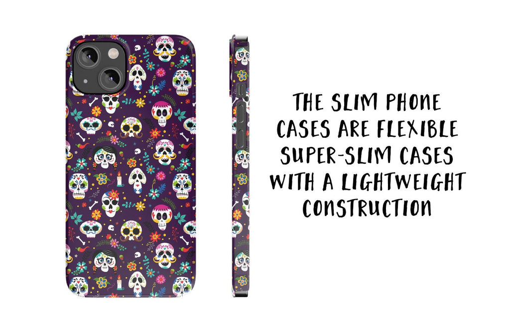 Day of the Dead Sugar Skull iPhone Case 14 13 12 11 Pro XR, Día de los Muertos Calavera Hard Tough Cover, Mexican Folk Art Gift