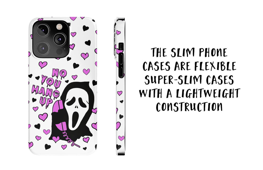 Scream Ghostface No You Hang Horror iPhone Case 14 13 12 11 Pro XR, Spooky Halloween Hard Tough Cover, Funny Scary Movie Gift