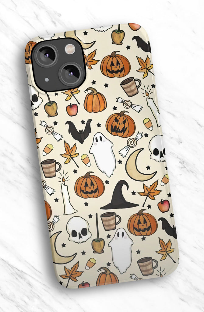Halloween Spooky Season iPhone Case 14 13 12 11 Pro XR, Witchy Hard Tough Protective Cover Case