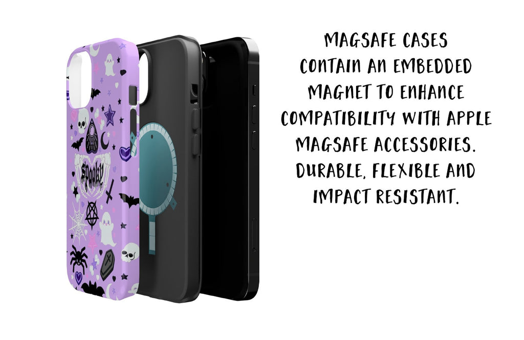 Halloween Witchy Spooky Cute iPhone Case 14 13 12 11 Pro XR, Gothic Hard Tough Protective Cover Case