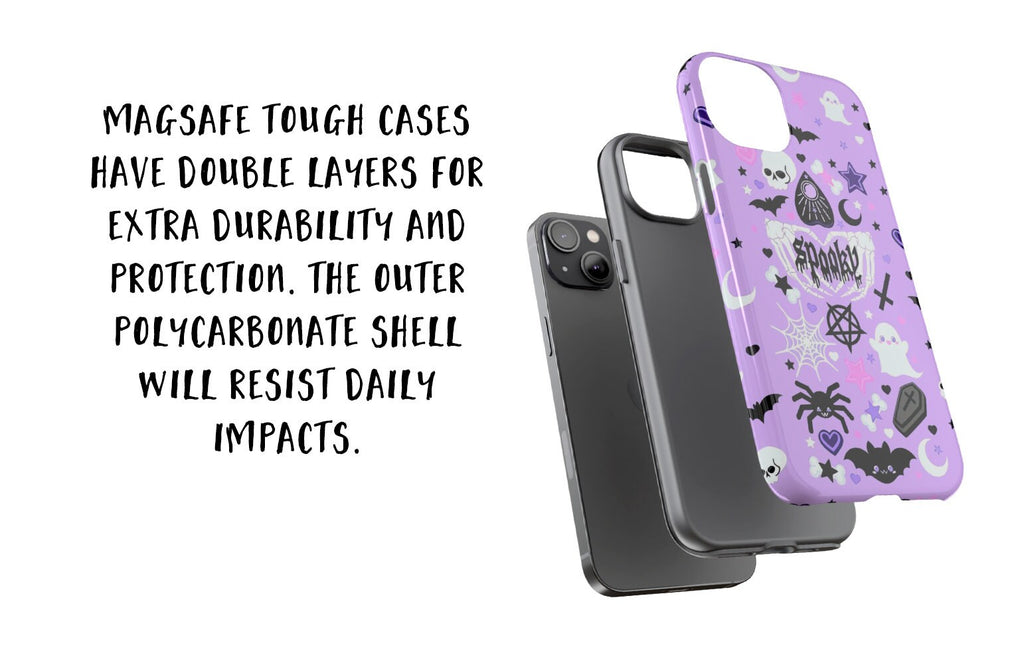Halloween Witchy Spooky Cute iPhone Case 14 13 12 11 Pro XR, Gothic Hard Tough Protective Cover Case