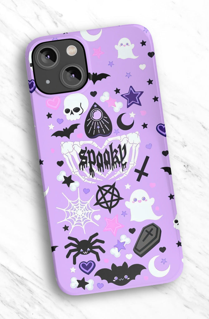 Halloween Witchy Spooky Cute iPhone Case 14 13 12 11 Pro XR, Gothic Hard Tough Protective Cover Case