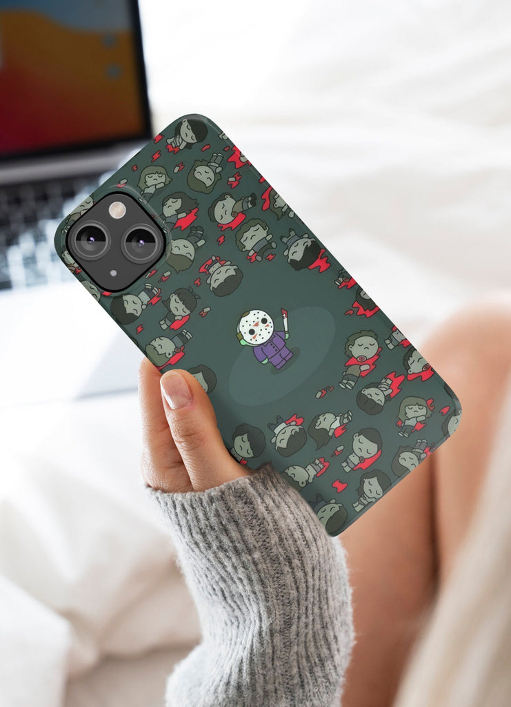 Friday the 13th Horror iPhone Case 14 13 12 11 Pro XR, Jason Voorhees Hard Cover, Funny Movie Gift