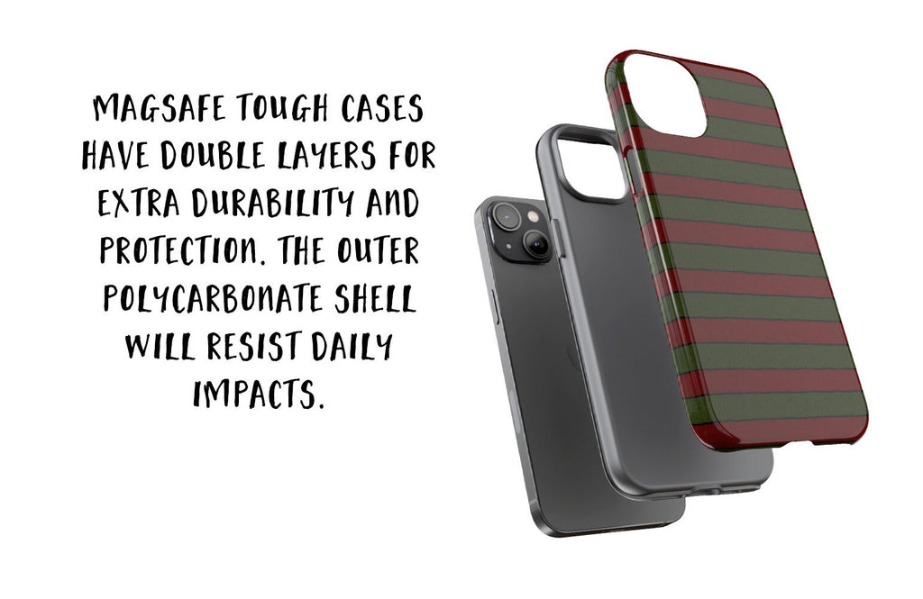 Freddy Krueger Ugly Sweater Horror iPhone Case 14 13 12 11 Pro XR, Nightmare on Elm Street Hard Cover, Funny Movie Gift