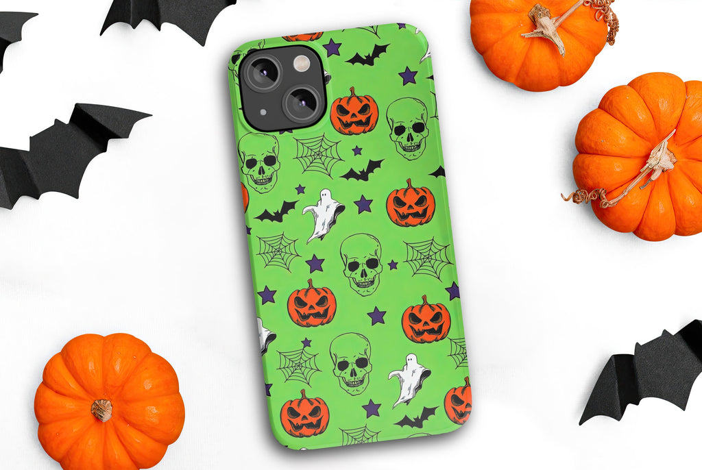 Halloween Spooky Season Green iPhone Case 14 13 12 11 Pro XR, Witchy Hard Tough Protective Cover Case