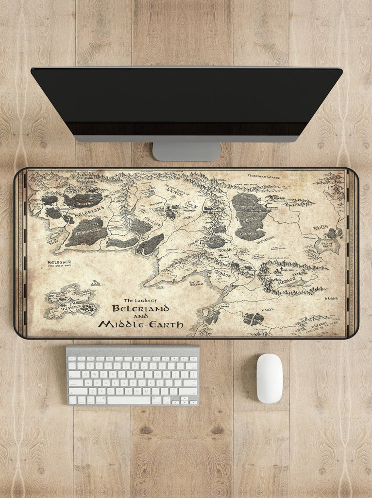 Special Lord of the Rings Middle Earth Map Desk Mat Mouse Pad and Poster Pack (Moria and Bag-End)