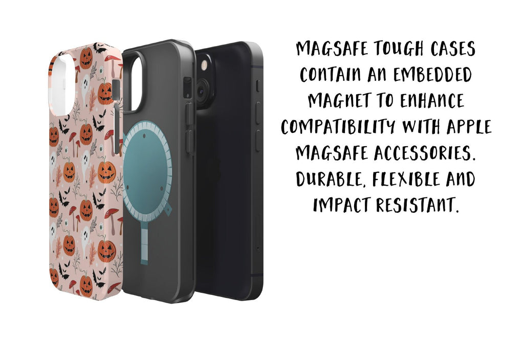 Halloween Ghosts Jack o Lantern iPhone Case 14 13 12 11 Pro XR, Spooky Cute Hard Tough Protective Cover Case