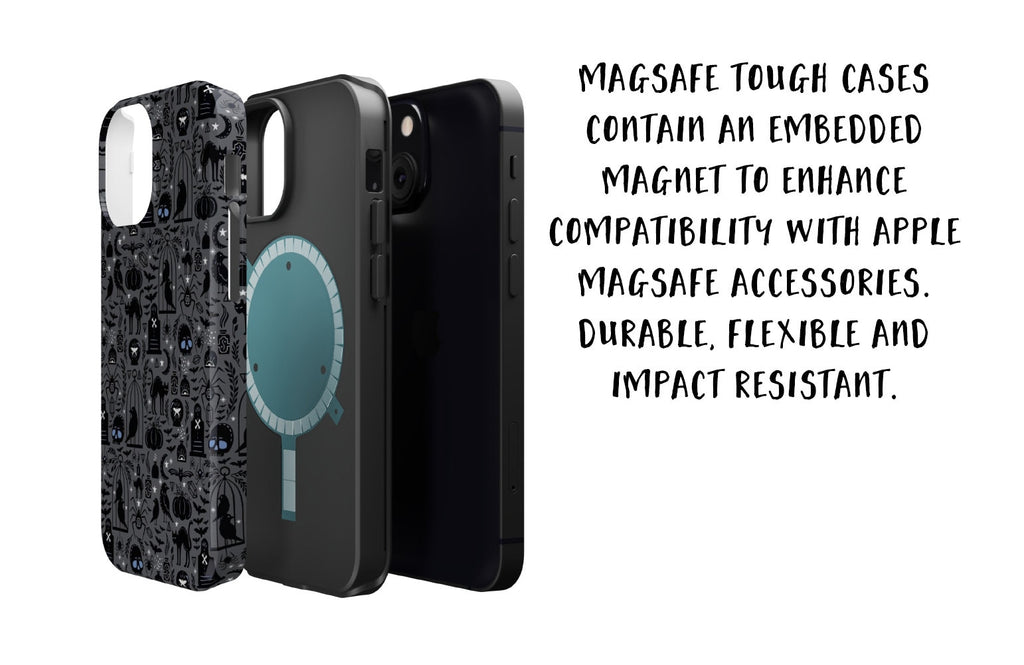 Halloween Spooky Season iPhone Case 14 13 12 11 Pro XR, Witchy Hard Tough Protective Cover Case