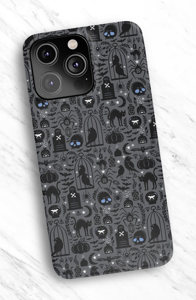 Halloween Spooky Season iPhone Case 14 13 12 11 Pro XR, Witchy Hard Tough Protective Cover Case