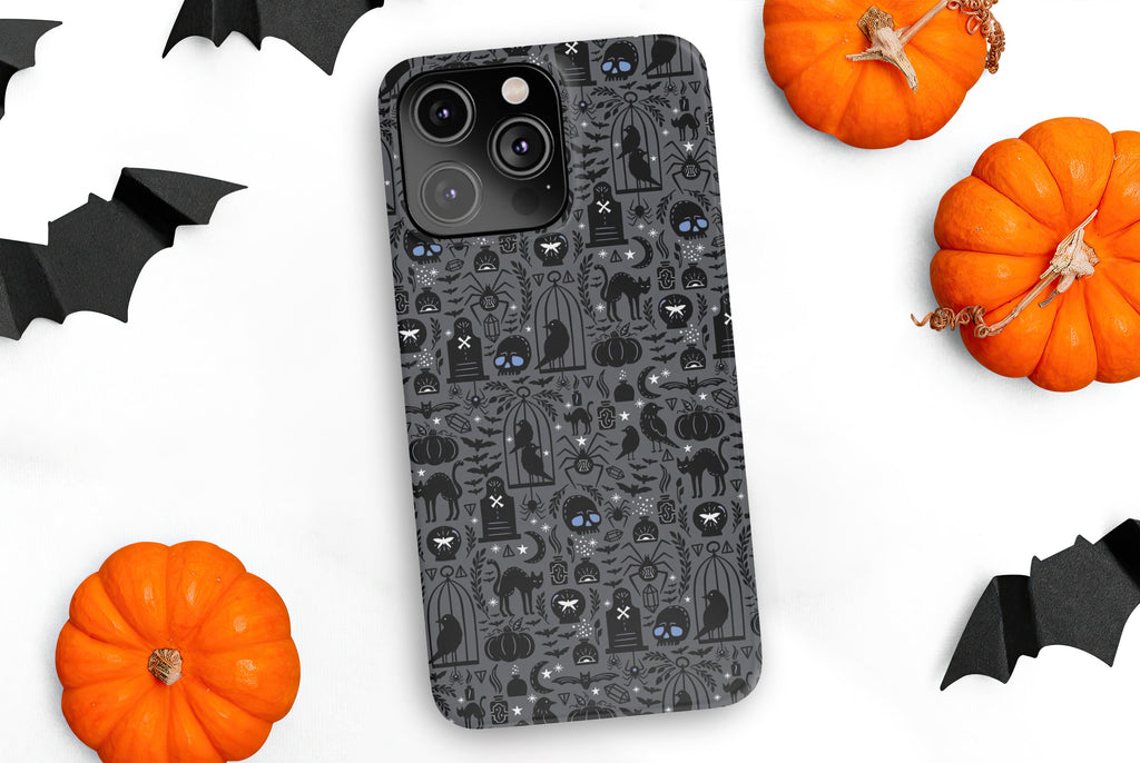 Halloween Spooky Season iPhone Case 14 13 12 11 Pro XR, Witchy Hard Tough Protective Cover Case