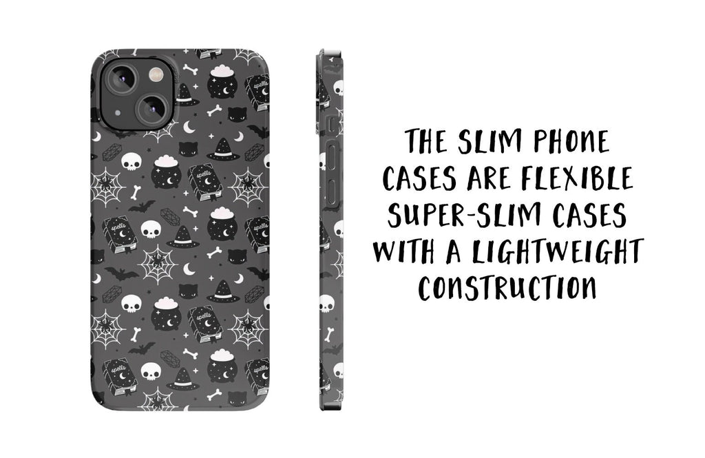 Halloween Witchy Spooky Cute iPhone Case 14 13 12 11 Pro XR, Gothic Hard Tough Protective Cover Case
