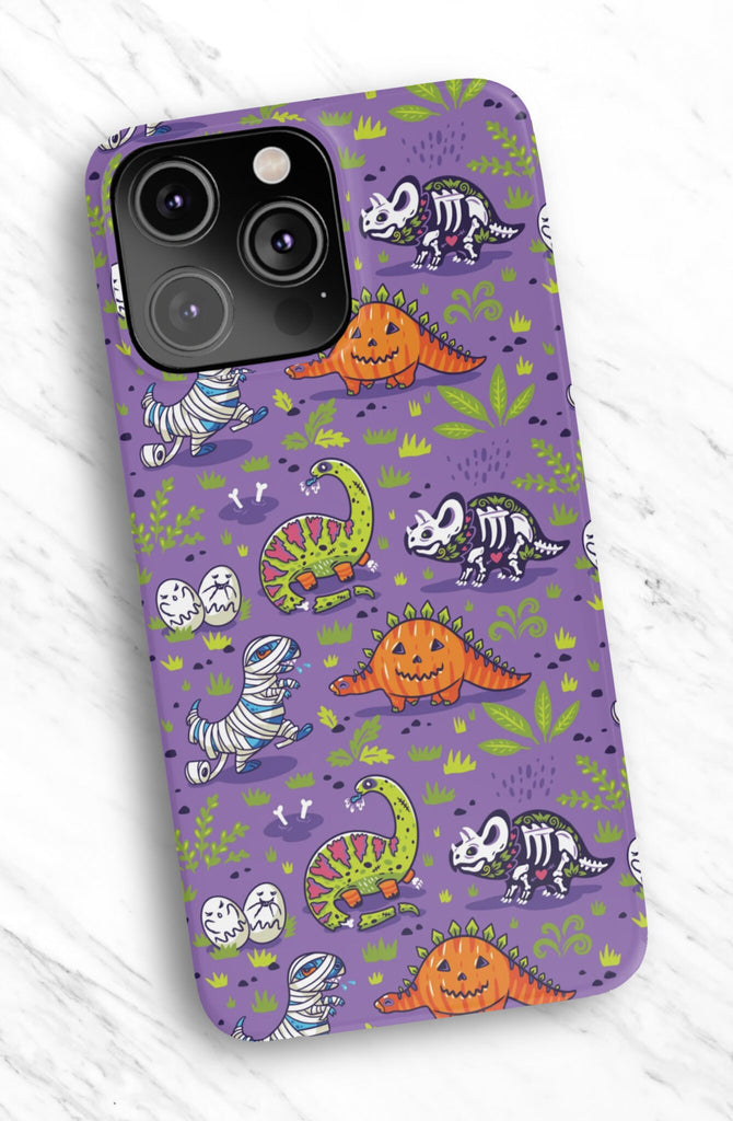 Halloween Dinosaurs iPhone Case 14 13 12 11 Pro XR, Cute Dino Hard Tough Protective Cover Case